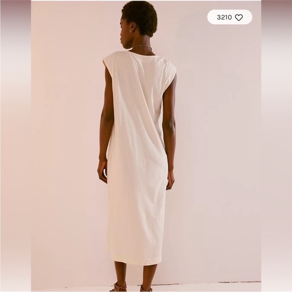 NWOT Free People Beach Drew Tee Midi Dress in Seed Pearl - Picture 2 of 6